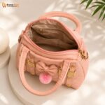 Elegant Structured Tote Handbag - Pink Quilted Design - Image 4