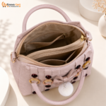 dusty pink embossed ladies handbag with bow pompom price in bangladesh enova cart