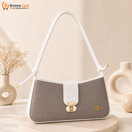 grey white two tone leather shoulder bag with gold turn lock price in bangladesh enova cart