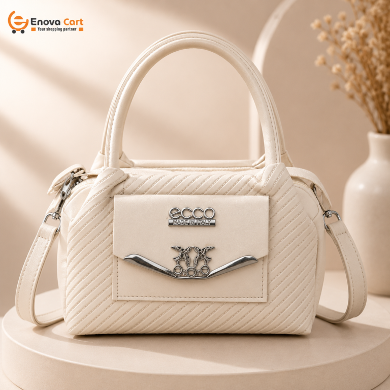 off white premium top handle satchel bag side view