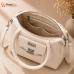Premium Off-White Leather Satchel & Crossbody Handbag for Women - Image 3