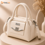 Premium Off-White Leather Satchel & Crossbody Handbag for Women - Image 2
